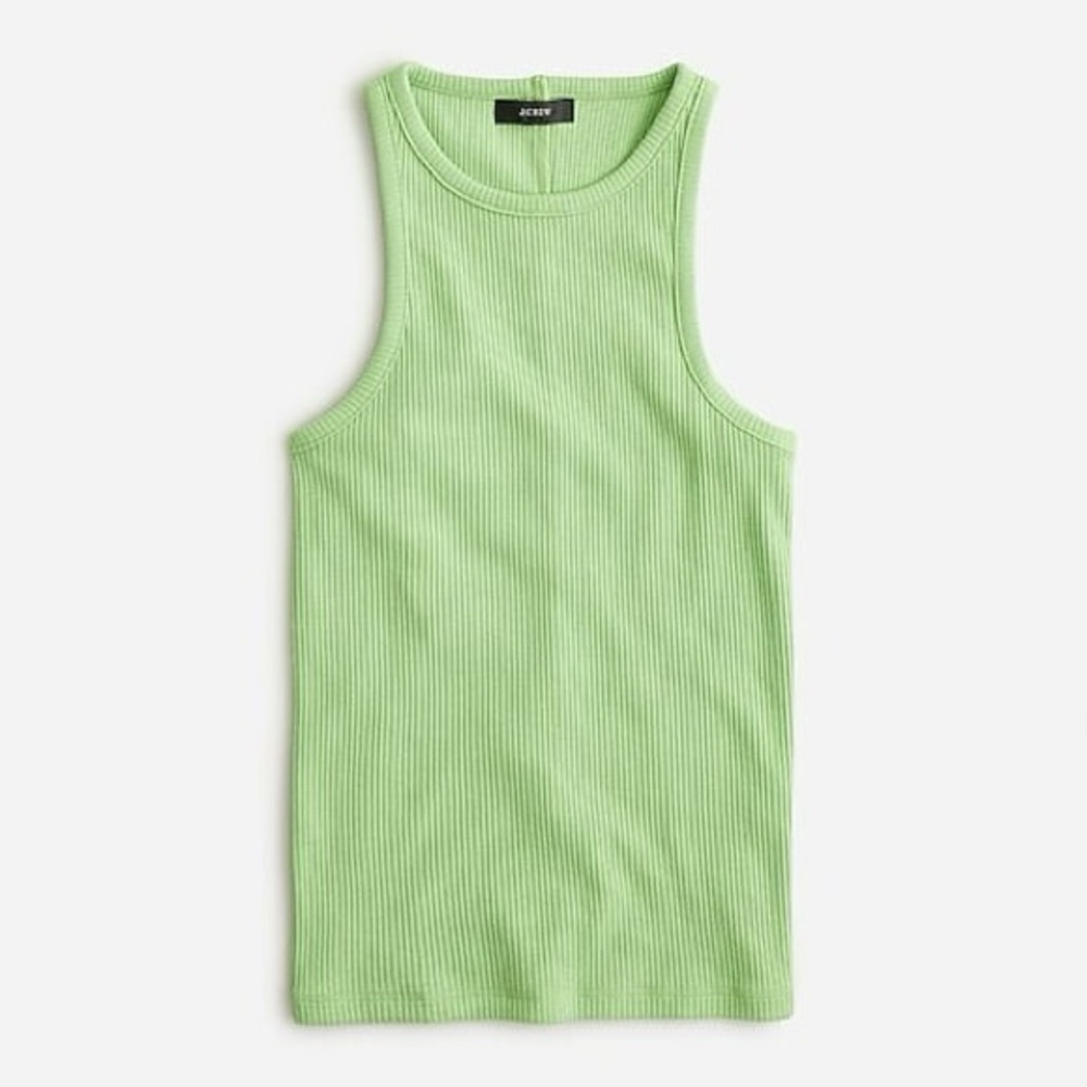 J.Crew NWOT Ribbed Tank Top Green Sleeveless Scoop Neck XS